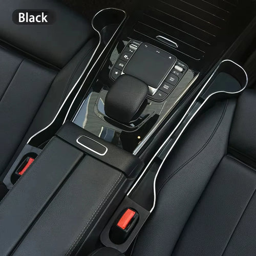 Black pair of car seat gap organisers with cup-holder ends